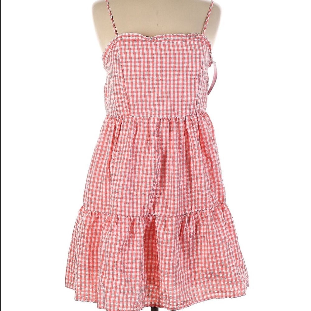 Wild Fable Women's Floral Print Sleeveless Seersucker Dress Tier Small